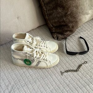 Gola off white Tennis Mark Cox High-Top retro old school Sneaker Women's 10